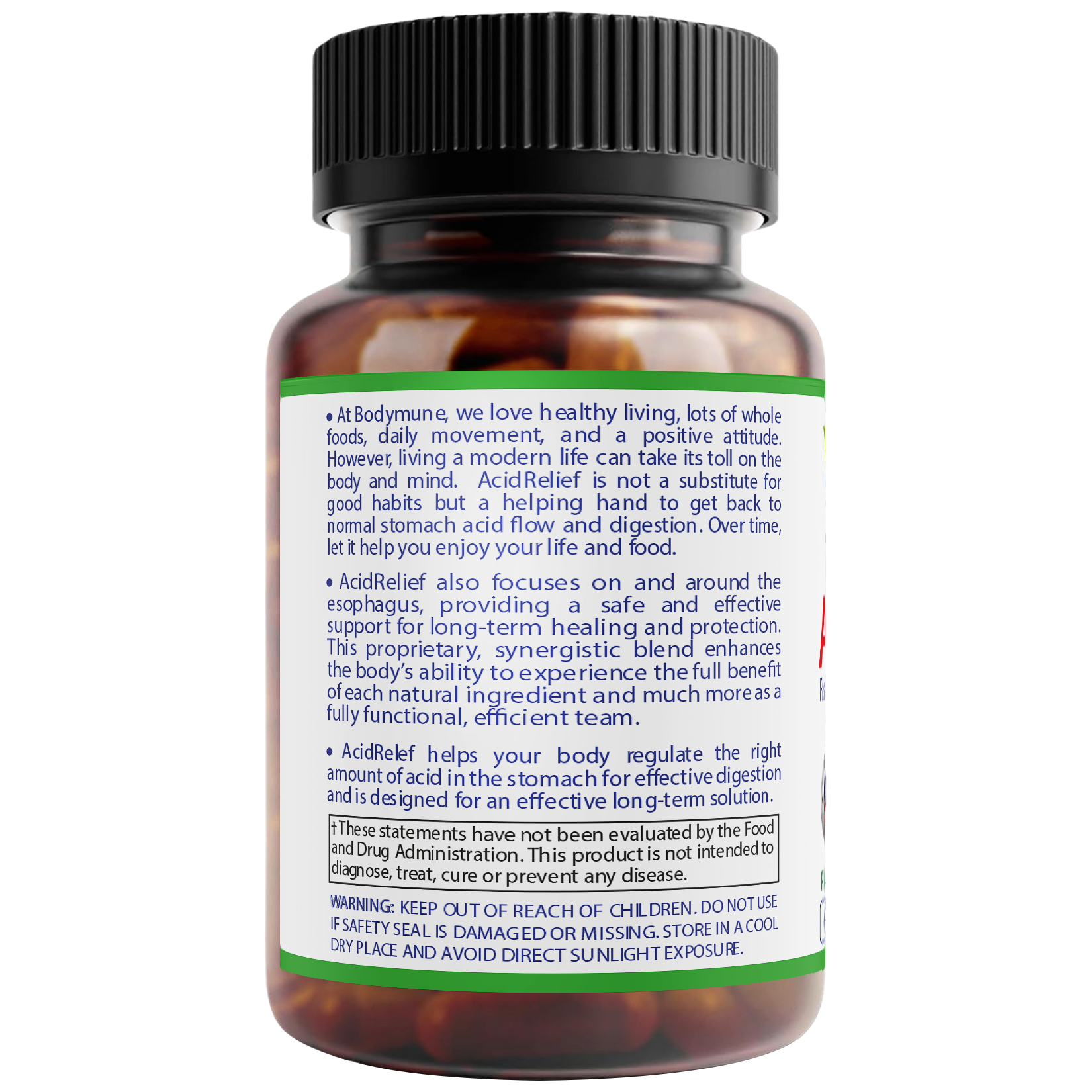 Bodymune AcidRelief Acid Tamer | Natural Organic Gut Health Support