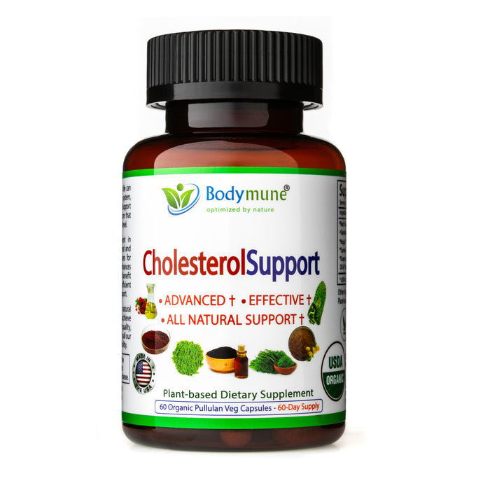 CholesterolSupport All-Natural USDA Organic Cholesterol Support Supplement by Bodymune | 60 Days Supply | Helps Maintain Healthy Cholesterol Level Heart Health Support |100% Vegan Gluten Free Non GMO