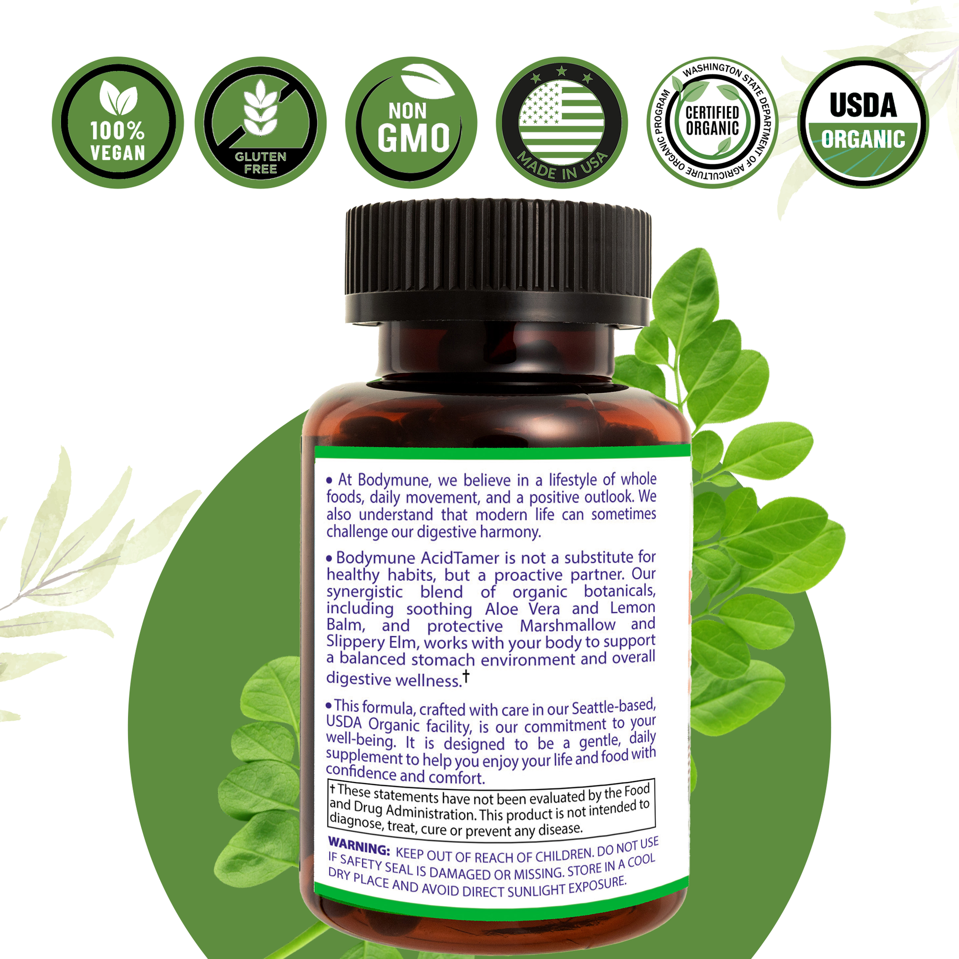 Bodymune AcidTamer Acid Relief | Natural Organic Gut Health Support