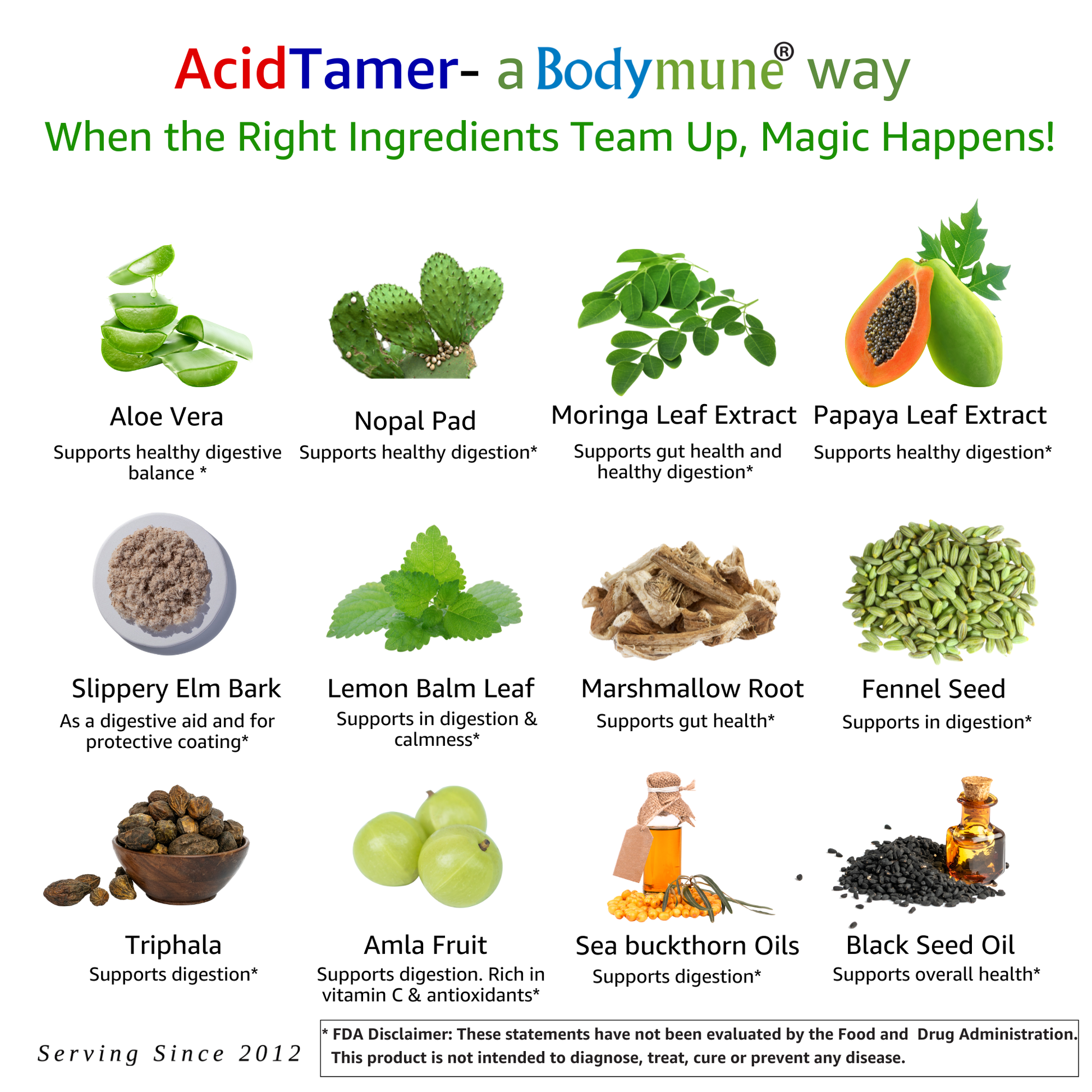 Bodymune AcidTamer Acid Relief | Natural Organic Gut Health Support